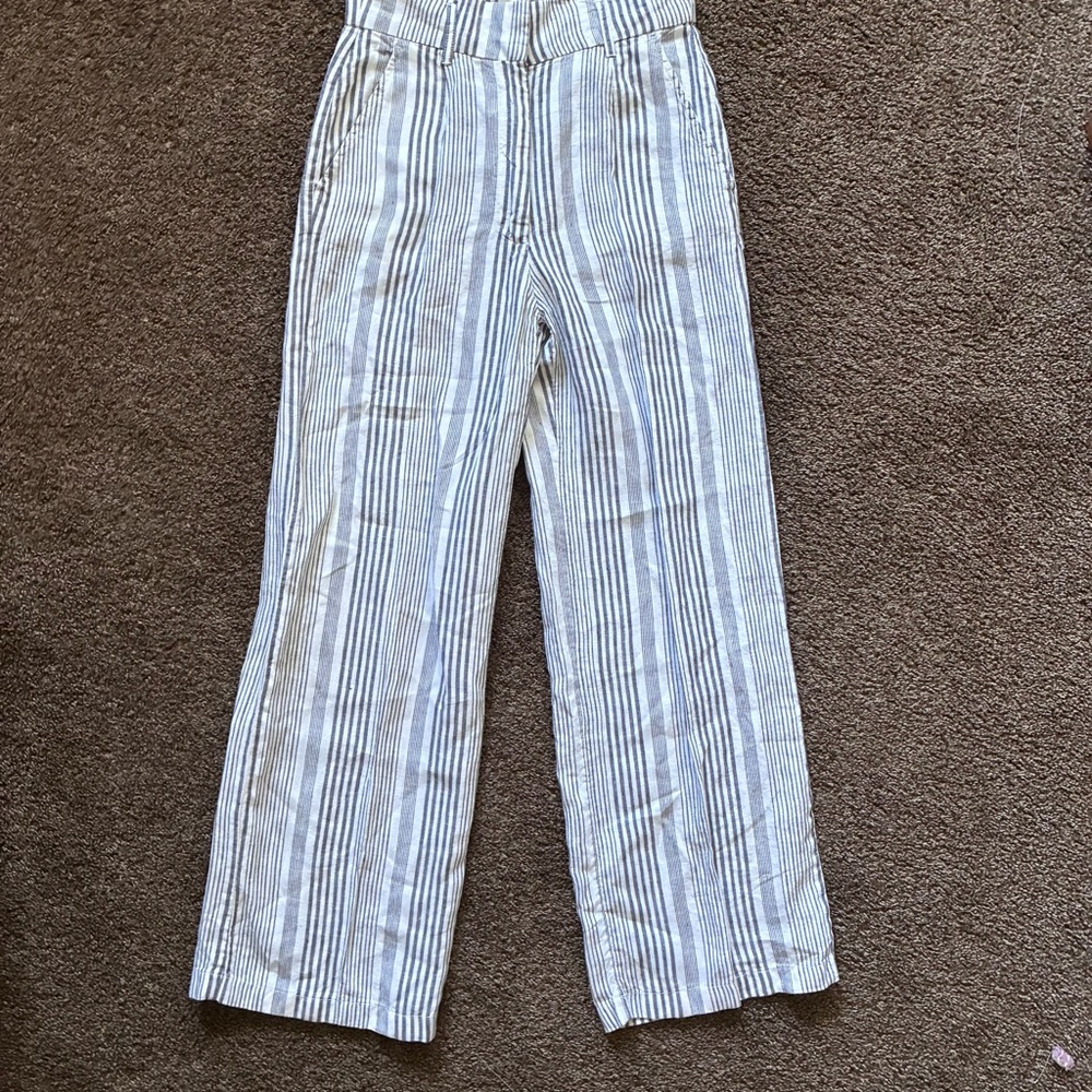 C&C California Striped Linen Pants, Size 4